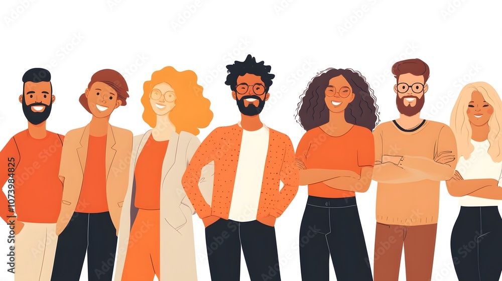 Obraz premium A group of people standing next to each other and smiling