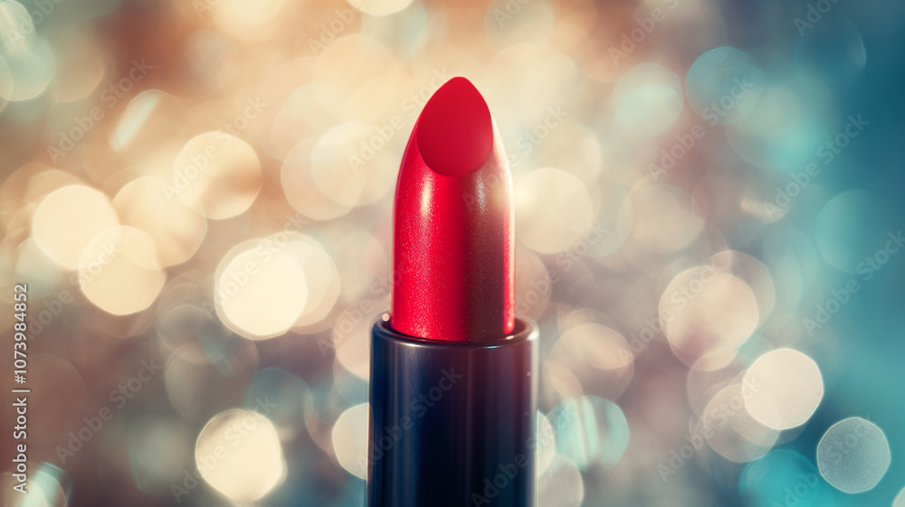 Red lipstick close-up on blurred background. Open red lipstick. Cosmetics. Beauty and makeup concept. Photo for cosmetics advertising. Colored lipstick for professional makeup. Makeup product Red lipstick close-up on blurred background. Open red lipstick. Cosmetics. Beauty and makeup concept. Photo for cosmetics advertising. Colored lipstick for professional makeup. Makeup product