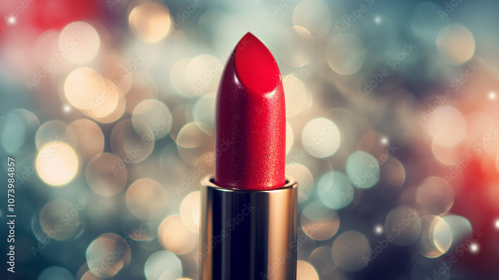 Red lipstick close-up on blurred background. Open red lipstick. Cosmetics. Beauty and makeup concept. Photo for cosmetics advertising. Colored lipstick for professional makeup. Makeup product Red lipstick close-up on blurred background. Open red lipstick. Cosmetics. Beauty and makeup concept. Photo for cosmetics advertising. Colored lipstick for professional makeup. Makeup product