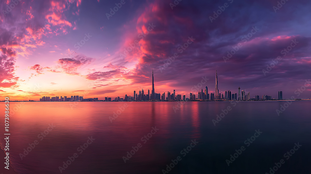 Abu dhabi skyline at sunset with stunning panoramic view of city landmarks landscape photography Abu dhabi skyline at sunset with stunning panoramic view of city landmarks landscape photography