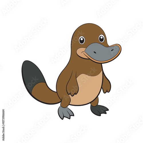 Realistic Platypus vector art illustration  photo