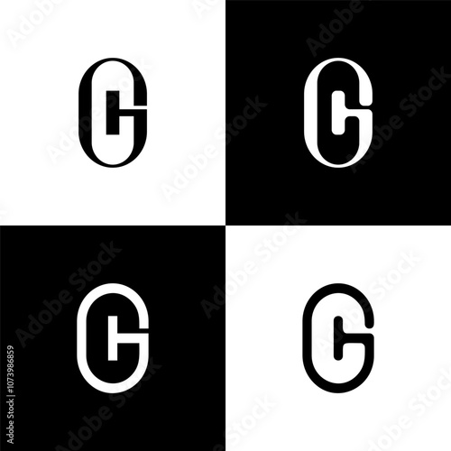 C or GH monogram minimalist logo