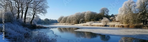 Wallpaper Mural Serene Reflection Winter Calm Over a Frozen River Torontodigital.ca