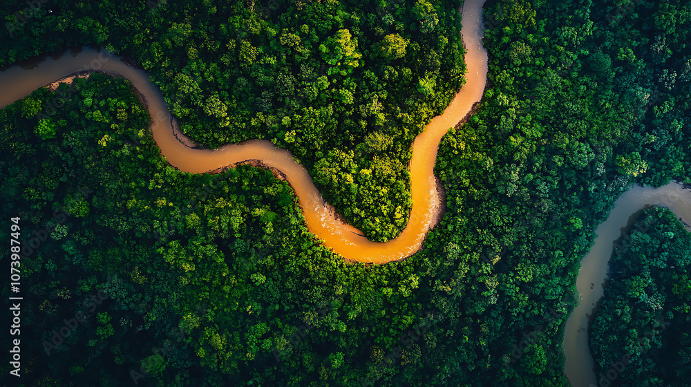 Breathtaking aerial view of the winding amazon river in peru landscape photography Breathtaking aerial view of the winding amazon river in peru landscape photography