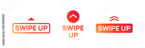 Swipe up arrow vector icon. Social media story drag button sign action graphic design app ui shape swipe up.