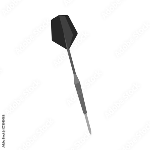 Throwing darts with metal shaft and black wings for game of darts in vector