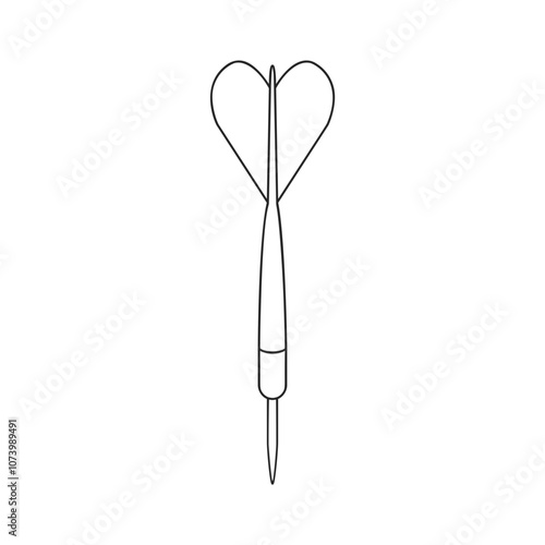 Vintage style throwing dart in vector outline