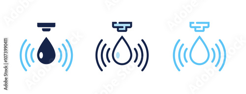Water sensor vector icon. Water flow drop control sensor logo design isolated illustration.