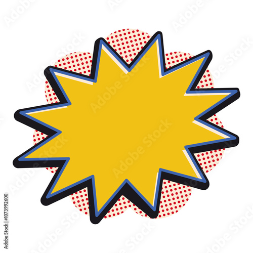 Blank template for comic book style text callout box vector illustration