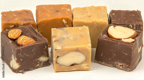 Variety of Delicious Raw Nut Bars in Warm Earthy Tones photo