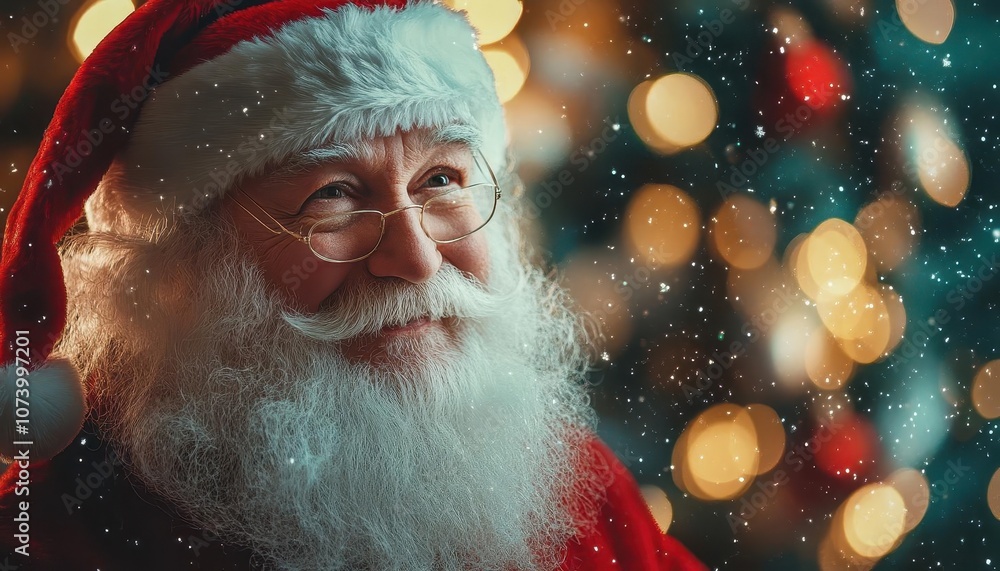 Santa Claus with vibrant suit, soft lighting, festive atmosphere Santa Claus with vibrant suit, soft lighting, festive atmosphere