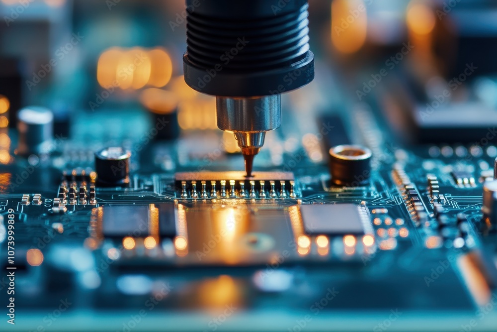 Soldering iron over circuit board. Perfect for articles about technology, electronics, and manufacturing. Soldering iron over circuit board. Perfect for articles about technology, electronics, and manufacturing.
