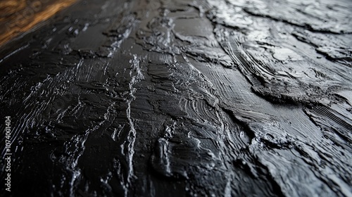 Close-up of textured black surface with intricate patterns.