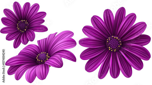 Vibrant Purple Flowers on a Transparent Background Generative AI