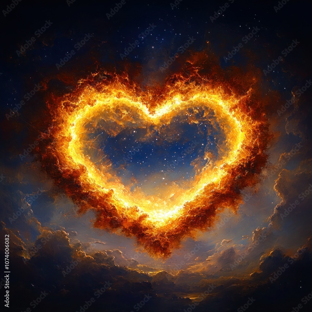 Fototapeta premium Heart of the Universe: A Cosmic Journey of Love and Wonder