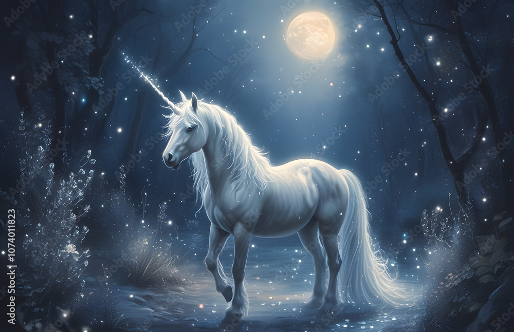 Mystical Unicorn in Moonlight Mystical Unicorn in Moonlight