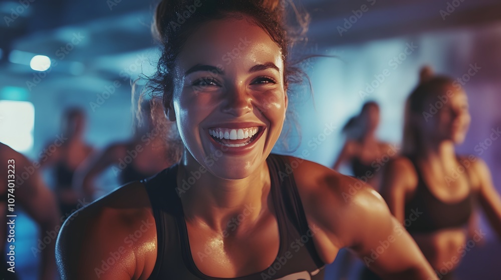 Fototapeta premium Women having fun in a group fitness class