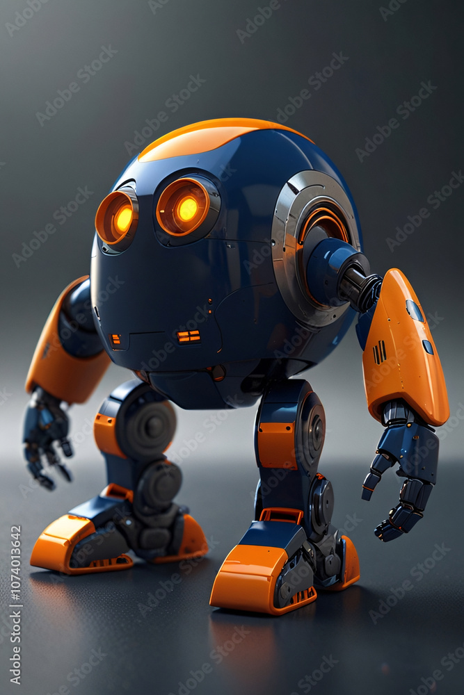 High-Resolution 3D Orange Robot Mascot Illustration with Blue Eyes for Technology Branding, Robotics Websites, Sci-Fi Games, Kids’ Media Content, AI Marketing Campaigns, and Product Design Projects High-Resolution 3D Orange Robot Mascot Illustration with Blue Eyes for Technology Branding, Robotics Websites, Sci-Fi Games, Kids’ Media Content, AI Marketing Campaigns, and Product Design Projects