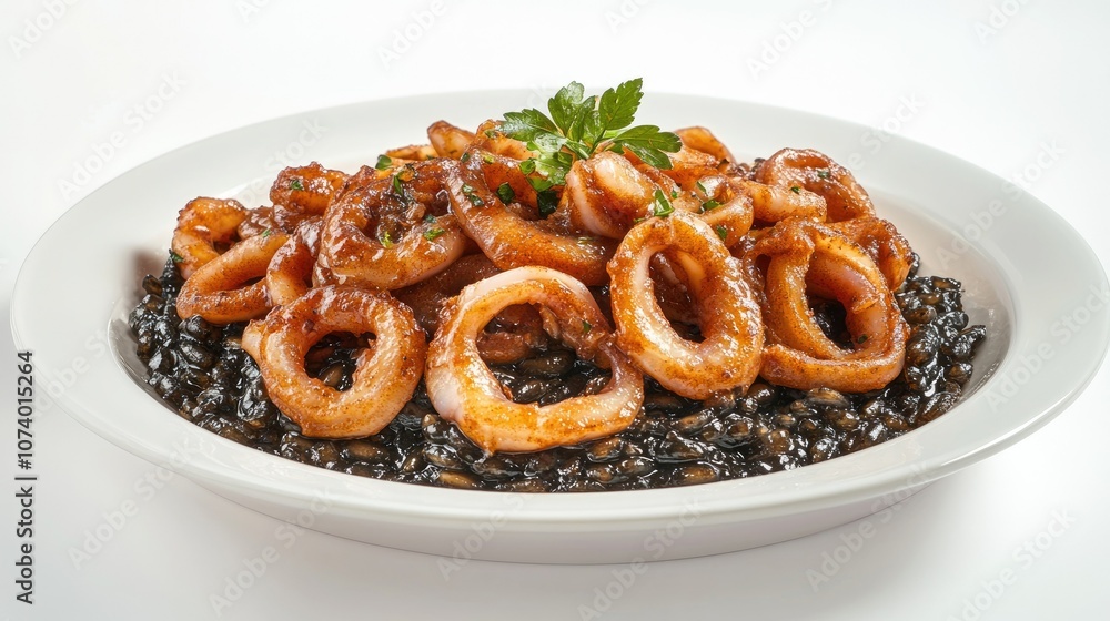 Delicious Seafood Dish with Squid and Rice Delicious Seafood Dish with Squid and Rice