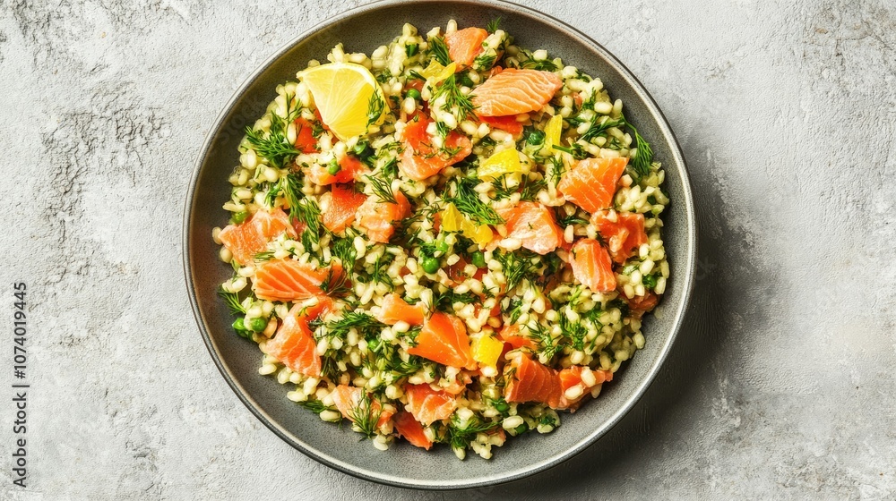 Fresh Herb and Salmon Grain Salad Bowl Fresh Herb and Salmon Grain Salad Bowl