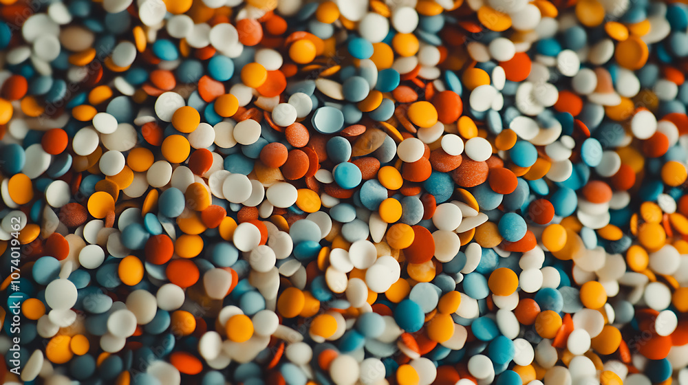 Close-up of a pile of microplastics, symbolizing the contamination of food and raising environmental awareness about plastic pollution Close-up of a pile of microplastics, symbolizing the contamination of food and raising environmental awareness about plastic pollution