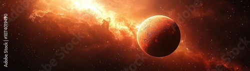 Explore the mysteries of the cosmic universe discover the enigmatic red planet amongst celestial wonders