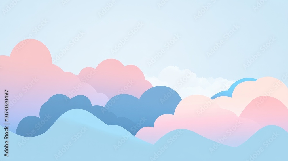 Gradient Watercolor Blue Sky With Clouds Abstract Spacious Panoramic Digital Texture Bright Esoteric Mystic Background Gradient Watercolor Blue Sky With Clouds Abstract Spacious Panoramic Digital Texture Bright Esoteric Mystic Background