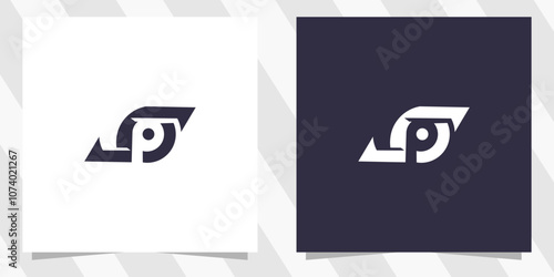 letter sp ps logo design vector