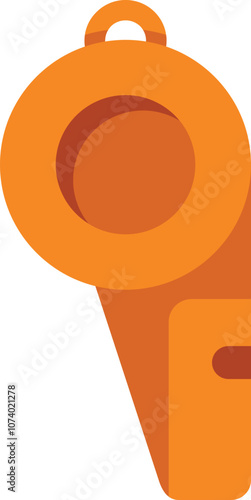 This vector illustration shows an orange whistle blowing, perfect for projects related to sports, games, or making noise