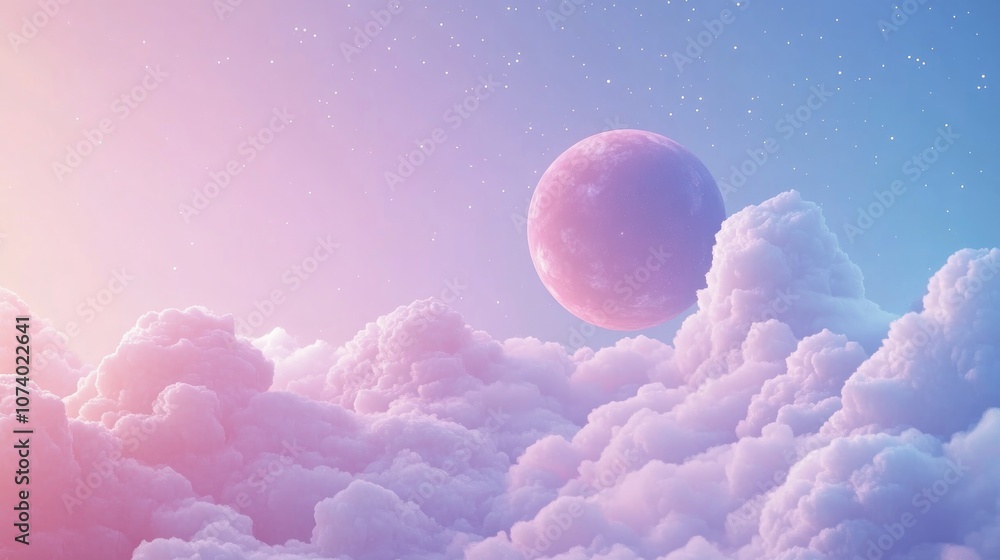 Obraz premium World Of Space And Planet Exploration Science Fiction Universe 3D Rendering Of Nebula Planet And Galaxy View In The Cosmos