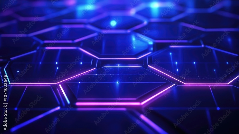 Low Poly Dark Blue Background With Neon Hexagon Grid Pattern Sci Fi Cyberpunk Technology Mathematical Hexagonal Cosmic Structure Low Poly Dark Blue Background With Neon Hexagon Grid Pattern Sci Fi Cyberpunk Technology Mathematical Hexagonal Cosmic Structure