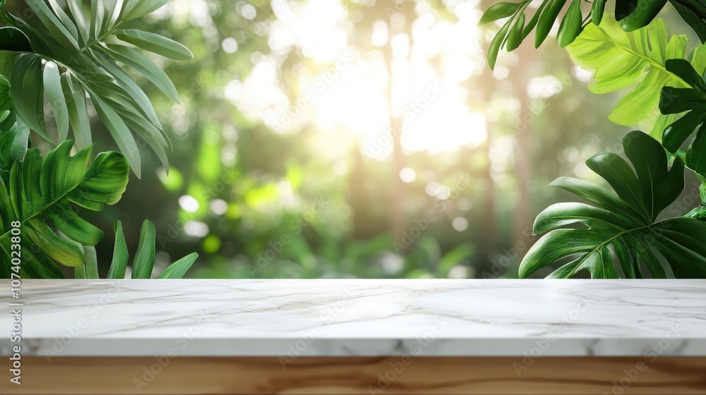 White Marble Table Top With Blurred Horticulture Background Luxury Wood Panel Counter Space Seamless Plant Bokeh Abstract White Marble Table Top With Blurred Horticulture Background Luxury Wood Panel Counter Space Seamless Plant Bokeh Abstract