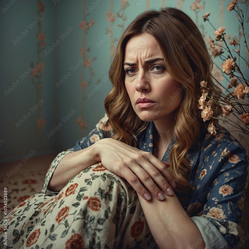 Fototapeta premium portrait of sad (depressed) woman