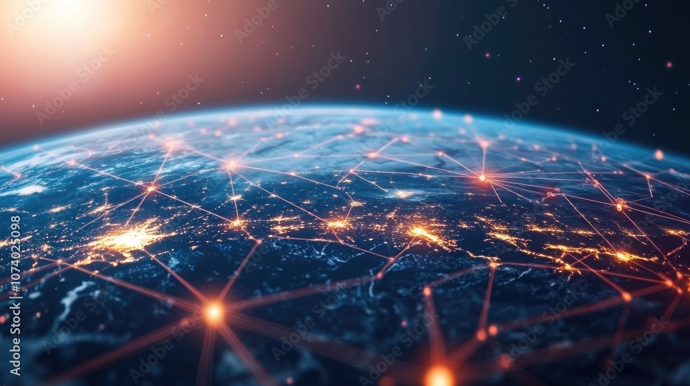 Obraz premium Digital Network Connectivity And Engagement Concept Global Communication And Technology Background Futuristic Design