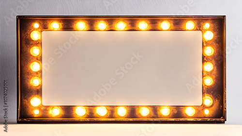 Wallpaper Mural Retro marquee light sign frame with empty white background Torontodigital.ca