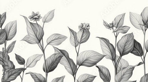 Floral patterns and leaf designs Detailed graphite illustrations Minimalist nature inspired plant graphics Timeless botanical art prints High definition wallpapers with a clean simple look