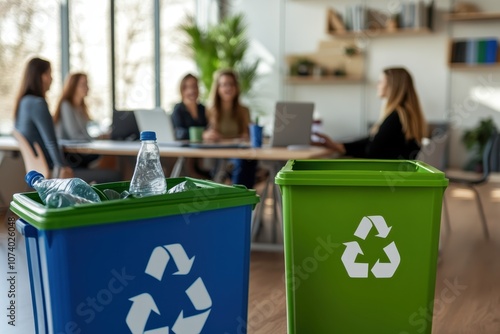 Recycling Bins in Office	