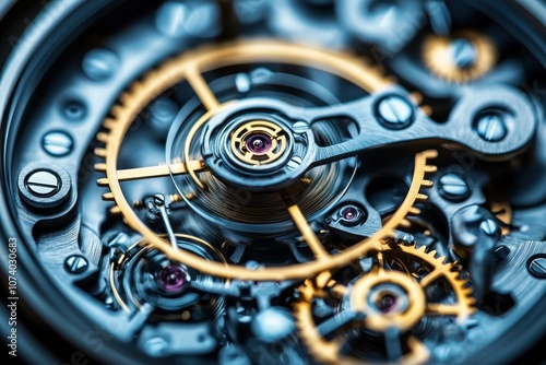 Wallpaper Mural Close-up of a Complex Mechanical Watch Movement Torontodigital.ca