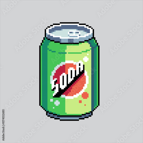 Pixel art illustration Soda. Pixelated Can of Soda. Can of Soda Drink Icon pixelated for the pixel art game and icon for website and video game. old school retro.