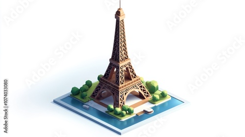 Eiffel Tower Low Poly Illustration