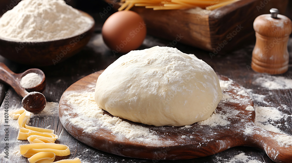 Making homemade italian pasta with fresh dough and flour food photo Making homemade italian pasta with fresh dough and flour food photo