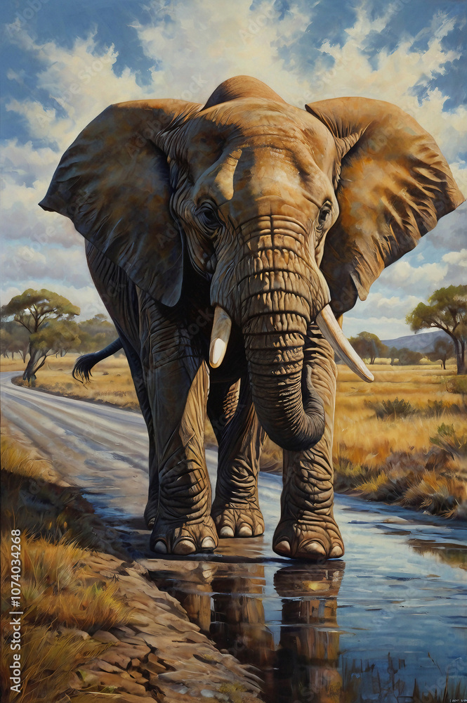 Fototapeta premium elephant in the water