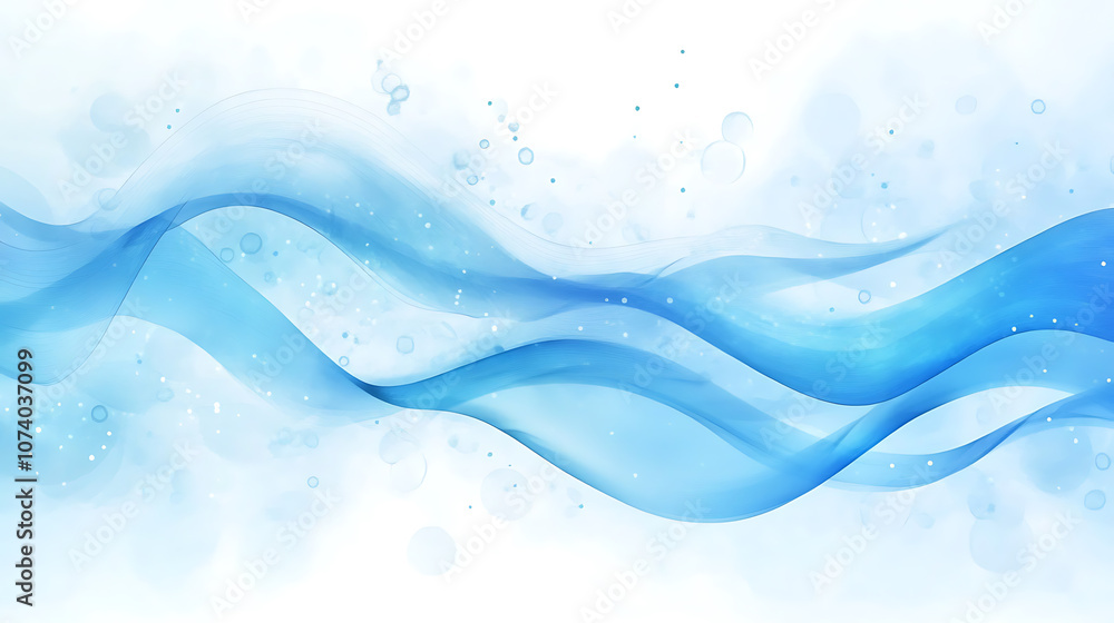 Soothing ocean waves with gradient blue lines abstract watercolor background Soothing ocean waves with gradient blue lines abstract watercolor background