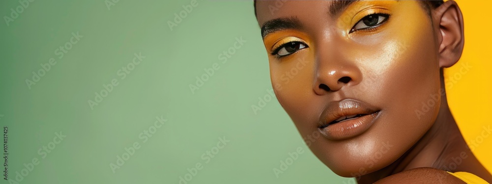 Person with Radiant Skin, Exuding a Golden Glow - Close-Up Portrait Person with Radiant Skin, Exuding a Golden Glow - Close-Up Portrait