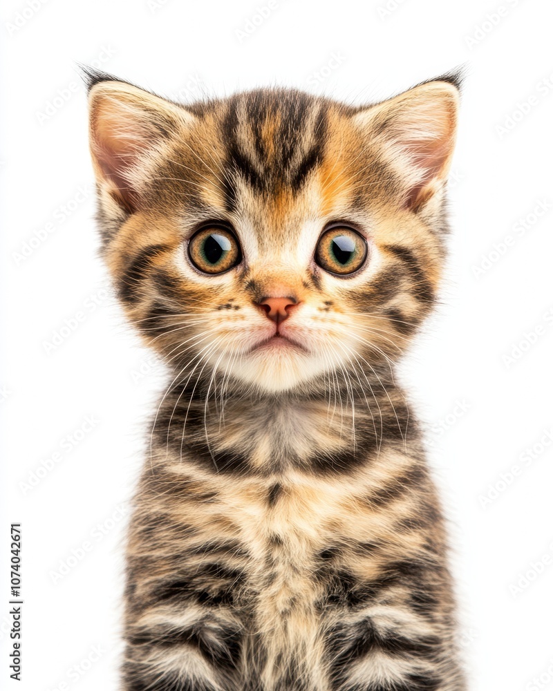 Mystic portrait of baby Scottish Fold cat, copy space on right side, Headshot, Close-up View, isolated on white background Mystic portrait of baby Scottish Fold cat, copy space on right side, Headshot, Close-up View, isolated on white background