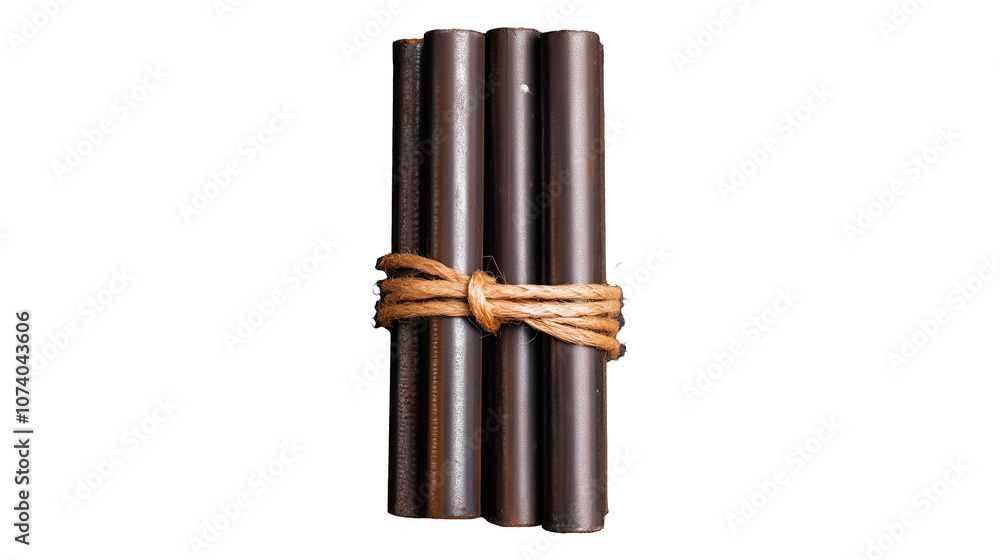 Bundle of cinnamon sticks on transparent background Bundle of cinnamon sticks on transparent background