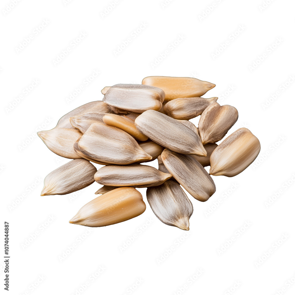 Sunflower seeds in pile on transparent background Sunflower seeds in pile on transparent background