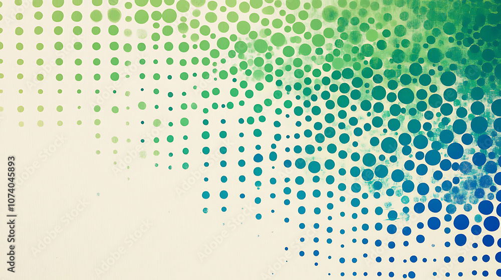 Colorful green halftone pattern on a light background A green and blue dots gradient Colorful green halftone pattern on a light background A green and blue dots gradient