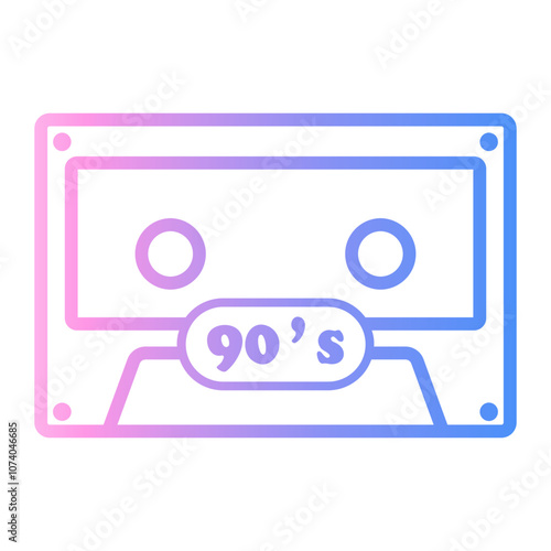 cassette Line Gradient Icon