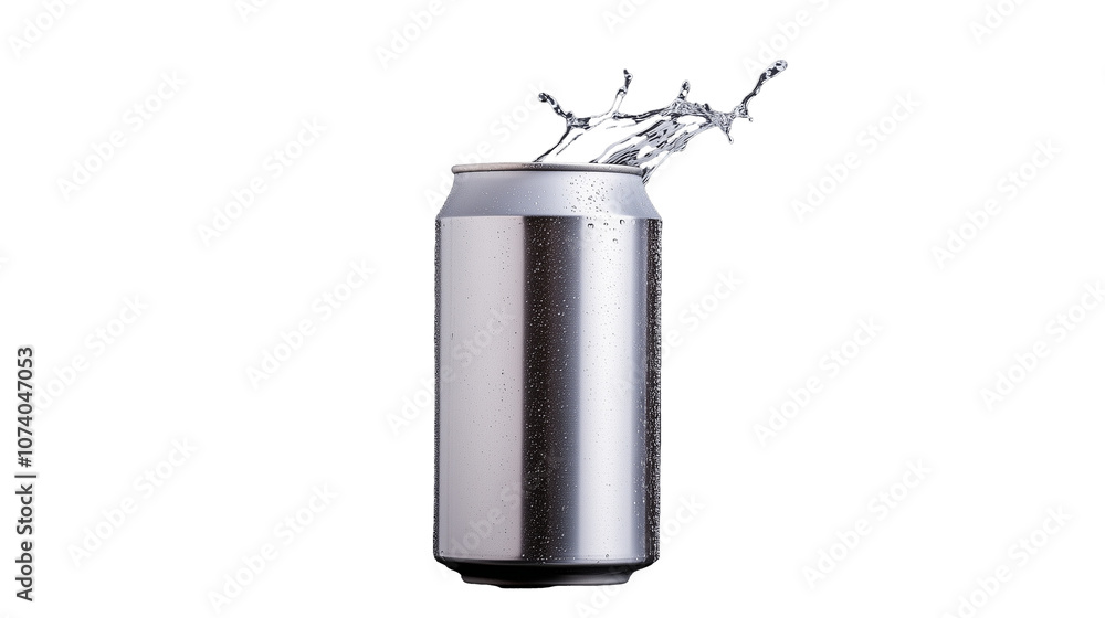 Water splashing from soda can on transparent background Water splashing from soda can on transparent background